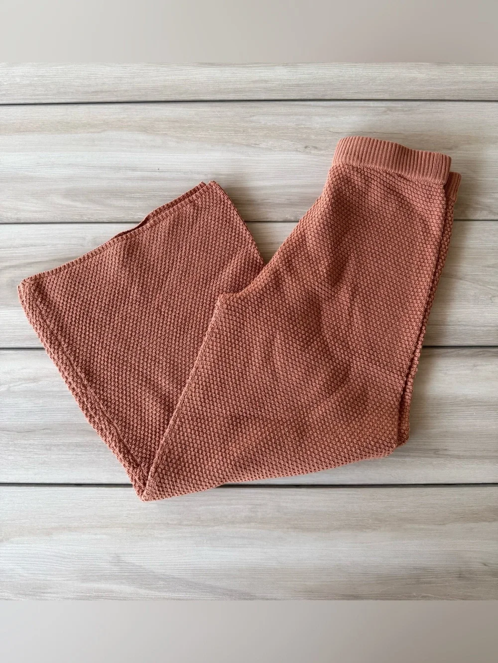 Umgee Knitted Elastic Waistband Wide Leg Pant Cinnamon Small NWT IN PKG